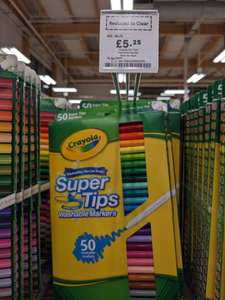 Crayola Supertips Pens Pack 50 £5.25 in-store Tesco Hattersley