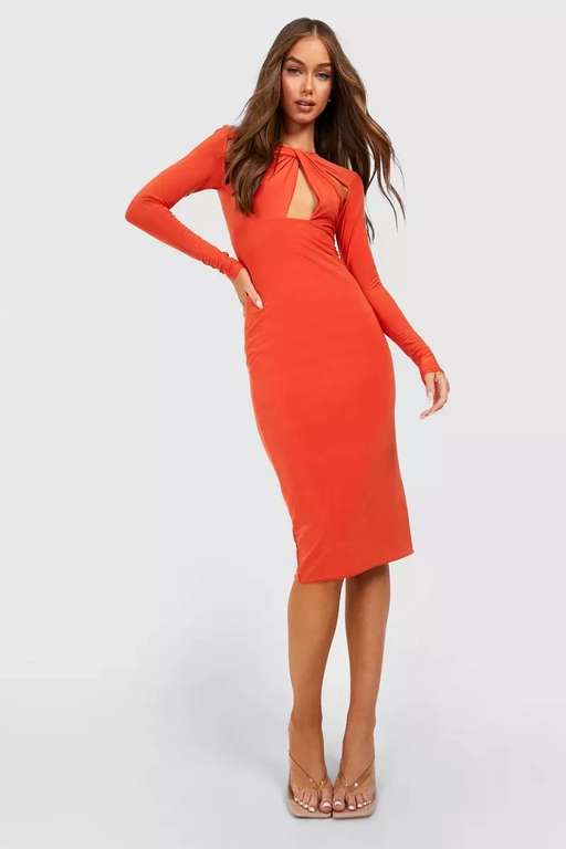 Cut Out Detail Slinky Midi Dress - £4.50 + Free Delivery With Code - @ Debenhams