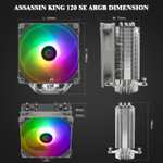 Thermalright Assassin King 120 SE ARGB CPU Air Cooler, AK120 SE ARB, 5 Heatpipes, Quiet Fan With S-FDB Bearing - Sold by deliming321 FBA