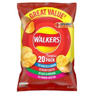 Walkers Classic Variety/Meaty Multipack Crisps 20 x 25g