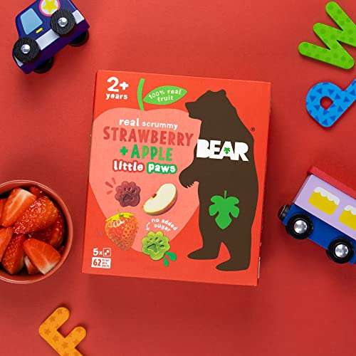 BEAR Strawberry & Apple Paws - Delicious Real Fruit (18 packs of 20g) - £3.42 / £3.08 subscribe & save at Amazon
