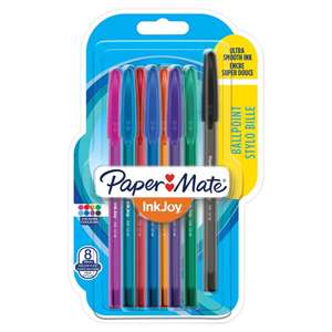 Paper Mate InkJoy 100 Ballpoint Pens, Fun Colours & Black , 8 Count - Clubcard Price