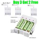 5 X USB Battery Chargers AA /AAA Rechargeable Batteries 4 Slots- £8.88 Delivered, sold by foundu10016 @ eBay