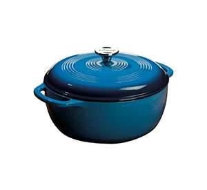 Lodge 5.68 litre / 6 quart Cast Iron / Porcelain Enamel Dutch Oven / Casserole Dish, Blue £67.47 Delivered @ Amazon