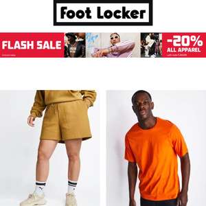 20% Off All Apparel (Including Sale) With Code - @ Foot Locker