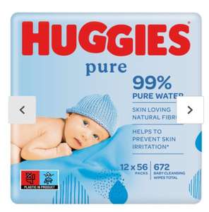 Huggies Pure Baby Wipes (12 Pack)