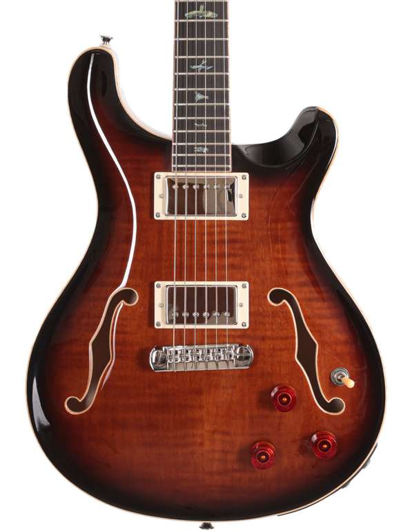 PRS SE Hollowbody II Piezo Electric Guitar in Black Gold Burst