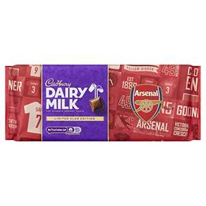 Cadbury Dairy Milk Arsenal Football Club Chocolate Bar, 360g £2.78 (Select Locations / Min Spend Applies) @ Amazon Fresh