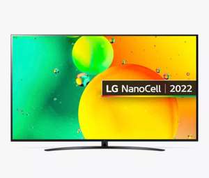 LG 65NANO766QA (2022) 65 inch LED HDR NanoCell 4K Ultra HD Smart TV with Freeview HD/Freesat HD, Ashed Blue & 5 Year Guarantee
