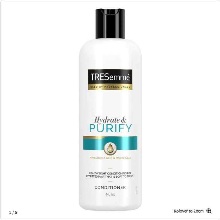 Tresemme Purify and Hydrate Shampoo OR Conditioner 440ml : £1.20 + Free Click & Collect @ Wilko