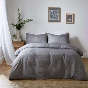 Imogen Textured Grey Duvet Cover & Pillowcase Set (Double £7.50 / King £10) - Free C/C