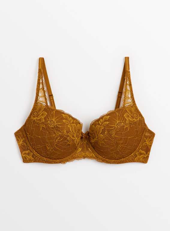 Ochre Lace Comfort Full Cup Bra, Various Sizes - Free C&C
