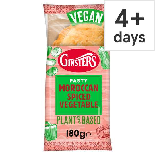 Ginsters Vegan Moroccan Vegetable Pasty 180G @ £1.25 (Clubcard Price) @ Tesco