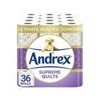 Andrex Supreme Quilts Quilted Toilet Paper - 36 Toilet Roll Pack - 25% Thicker (£20.84 S&S / as low as £15.36 w/voucher)