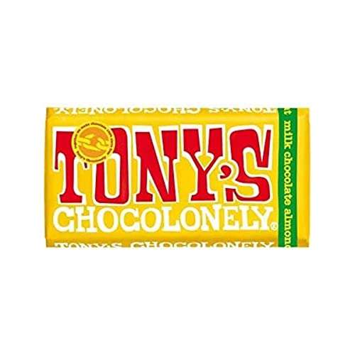 Tony's Chocolonely Milk Almond Honey Nougat Chocolate Bar 180gms