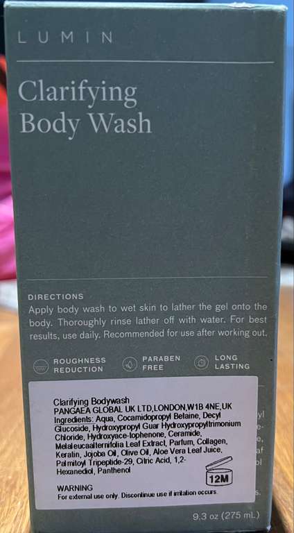 LUMIN Clarifying Body Wash 275ml - 99p @ Home Bargains Cannock