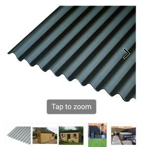 Onduline Classic Black Bitumen Corrugated Roof Sheet - 950 x 2000 x 3mm. Free C&C