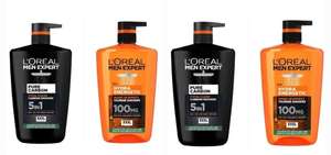 4 x L'Oréal Men Expert Hydra Energetic Shower Gel Large XXL 1L or l'Oreal Pure Carbon (£15.30 with student discount) free click & collect