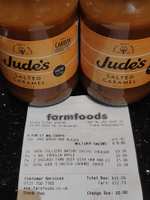 Jude's Salted Caramel Sauce 310g - 19p @ Farmfoods Colne