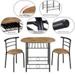 Yaheetech 3 Piece Dining Table Set W/Voucher - Sold by Yaheetech UK