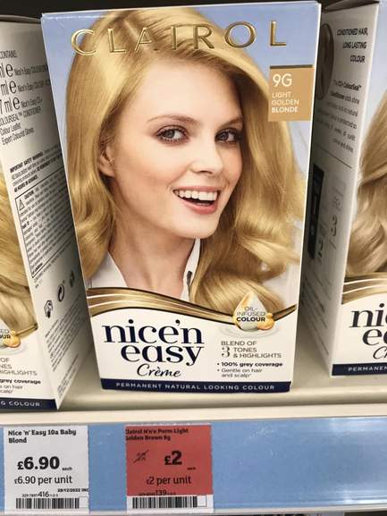 Clairol Nice'n Easy Light Golden Blonde 9G Permanent Hair Dye £2 @  Sainsburys Leamington Spa the shires retail park | hotukdeals