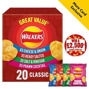Walkers Classic Variety Multipack Crisps Box 20 x 25g