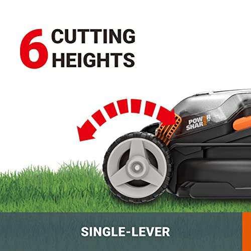 WORX Cordless Lawn Mower with 2 x 20 V Batteries, 34cm, WG779E.2 (Usually dispatched within 1 to 2 months) £179.99 @ Amazon