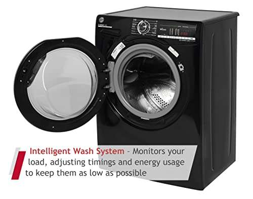 Hoover H-Wash 300 Freestanding Washer Dryer, WiFi Connected, 8 kg/5 kg Load, 1400 rpm, Black H3DS4855TACBE