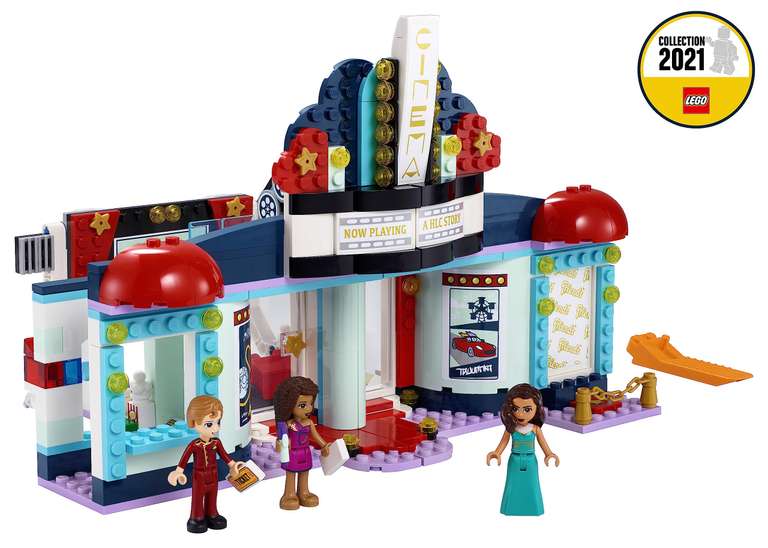Friends LEGO Heartlake City Movie Theater Cinema with popcorn kiosk & 5 figures 41448 - holds a smart phone for viewings