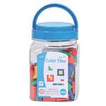 edxeducation Colour Tiles - Mini Jar - Set of 100 - Colourful Counting Squares - Sorting and Sequencing Activity