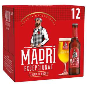 Madri Excepcional Lager 12 x 330ml Bottles + A Free Glass In Chingford