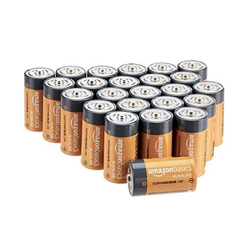 Amazon Basics C Cell 1.5 Volt Everyday Alkaline Batteries - Pack of 24 £15.38 @Amazon