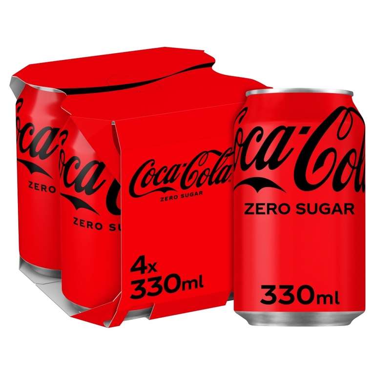 Coca Cola Zero 4X330ml Can in New Malden