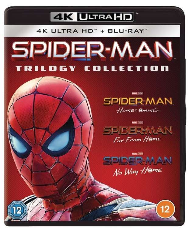 Spider-Man: Homecoming/Far from Home/No Way Home 4K UHD + Blu Ray £29.99 shipped with code @ HMV