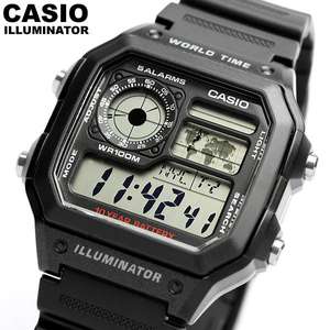 Casio Illuminator World Time AE1200WH-1A Men's Watch via Amazon US