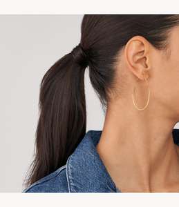 All Stacked Up Gold-Tone Brass Whisper Hoop Earrings - £20.82 Delivered With Code + Free Shipping - @ Fossil