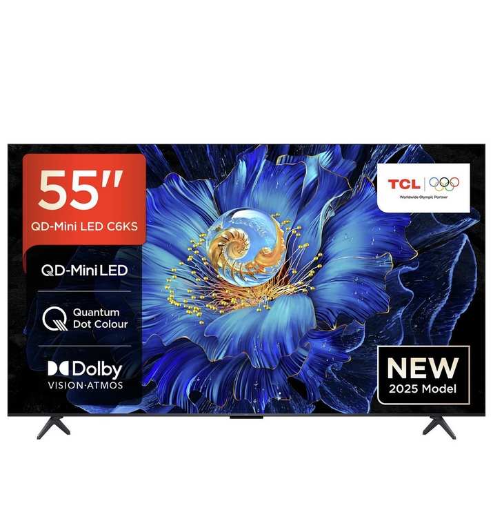 TCL 55 Inch 55C6KS Smart 4K UHD HDR Mini LED TV - w/Code - Free C&C