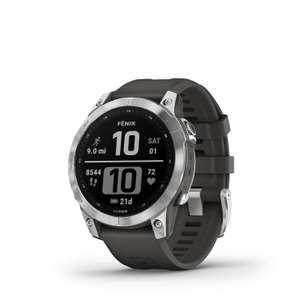 Garmin fēnix 7 Multisport GPS Watch, Silver with Graphite Band - Sold By Everway Group FBA