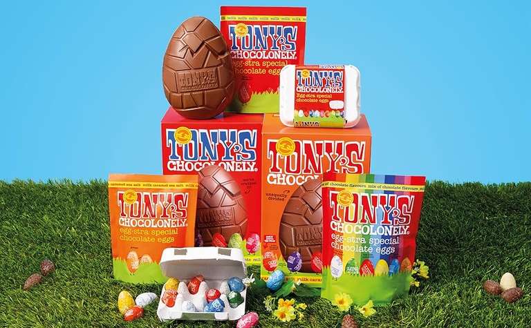 Tony's Chocolonely Large Easter Egg - Milk Chocolate Caramel Sea Salt (Also in the buy 4 save 5%)