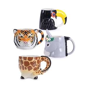 Jungle Animal Shaped Mugs - Set of 4 £8 free collection @ George (Asda)