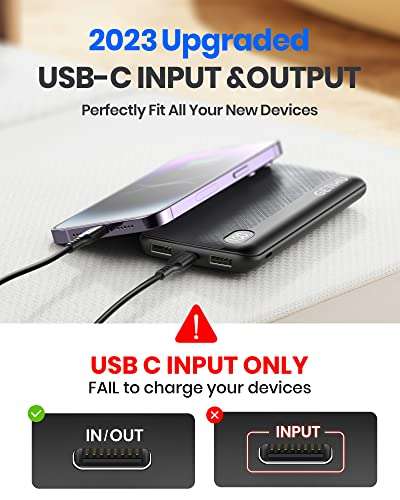 GETIHU [2 Pack] Slimmest USB C Triple 2.4A High-Speed 10000mAh LED Display Power Bank - (w/voucher & code) Sold by Topstar Getihu FBA