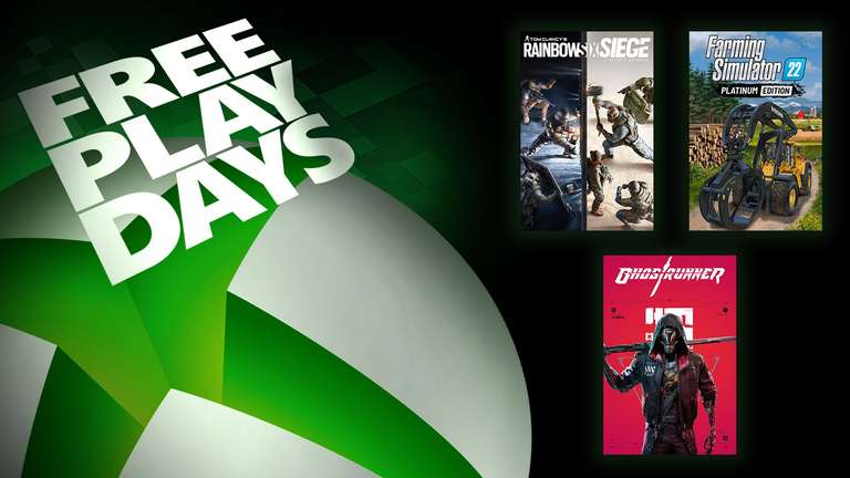 Free Play Days for Xbox Live Gold members - Tom Clancy’s Rainbow Six Siege, Farming Simulator 22: Platinum Edition, and Ghostrunner