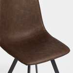 SpinningField 2x Faux Brown Leather Dining Chairs (UK Mainland)