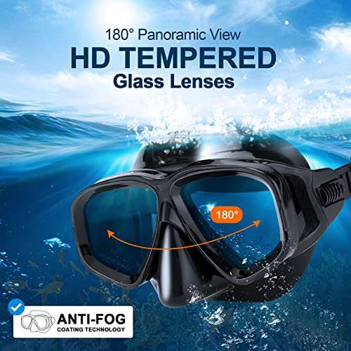 Odoland Snorkel Set for Adult Include Anti-Fog Snorkeling Mask - Sold by Aveka FBA
