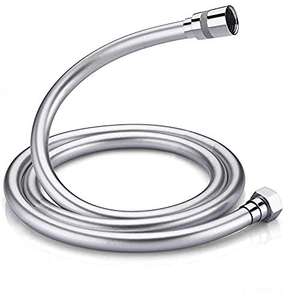 GRIFEMA G852 PVC Smooth Shower Hose 1.5m / 59 inch, Replacement Shower Pipe with Brass Connections, Flexible Anti-Twist, Silver