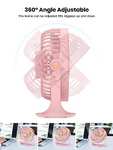 TOPK Small Desk Fan, USB Table Fan with LED, 5 Speeds Strong Airflow, Ultra-Quiet, 360°Rotatable Head (TOPKDirect FBA)