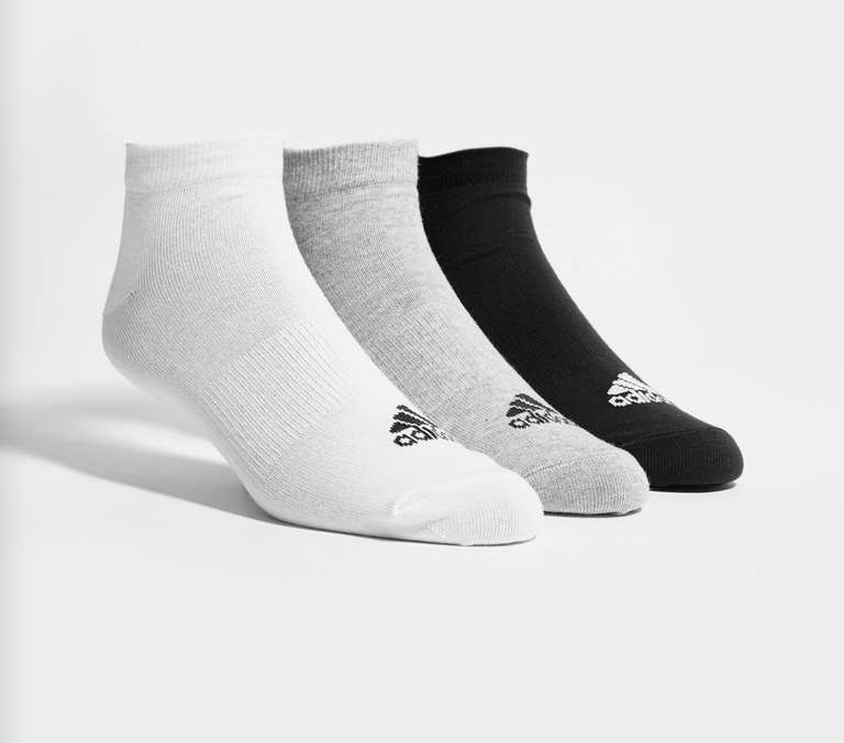3 Pack - Adidas Invisible Socks (Black or Mixed / Sizes 2.5 - 11) - £5.40 With Code + Free Click & Collect @ JD Sports