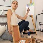 Relaxdays Art, 22-Piece Set, Lay Figure, Mixing Palette, Paint Brush, Table Easel, Canvas & Paint £12.10 @ Amazon