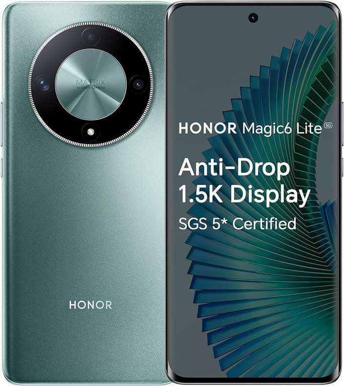HONOR Magic6 Lite, 5G, 8GB+256GB, 6,78” Anti-Drop 120Hz Display, 108MP, 5300mAh Battery, Dual SIM, Android 13, Midnight Black- all colours