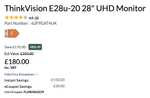 ThinkVision E28u-20 28" UHD Monitor w/code